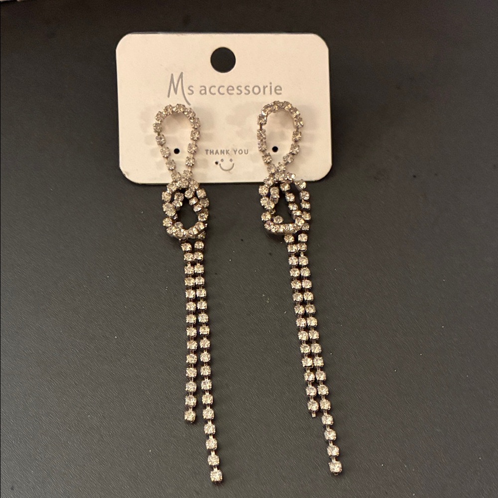 Silver Crystal Dangle Earrings